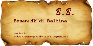 Besenyődi Balbina névjegykártya